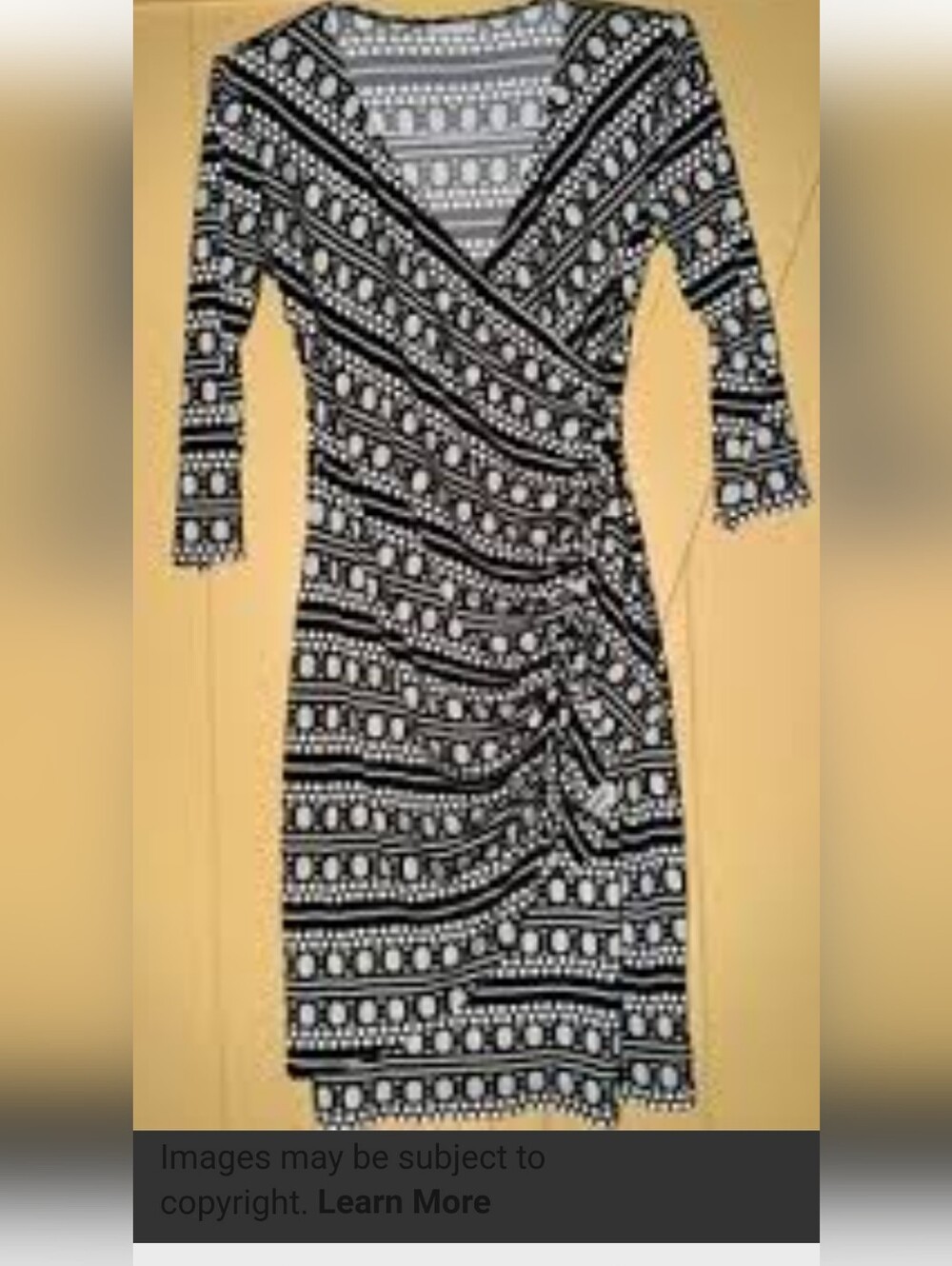 New York & Company Streght  V Neck, Side Gathered Runched Waist Mimics A Wrap.